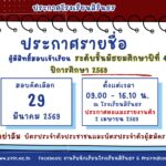📣ประกาศรายชื่อผู้มีสิทธิ์สอบเข้าเรียนชั้นมัธยมศึกษาปีที่ 4 ปีการศึกษา 2569 ประเภทห้องเรียนปกติ